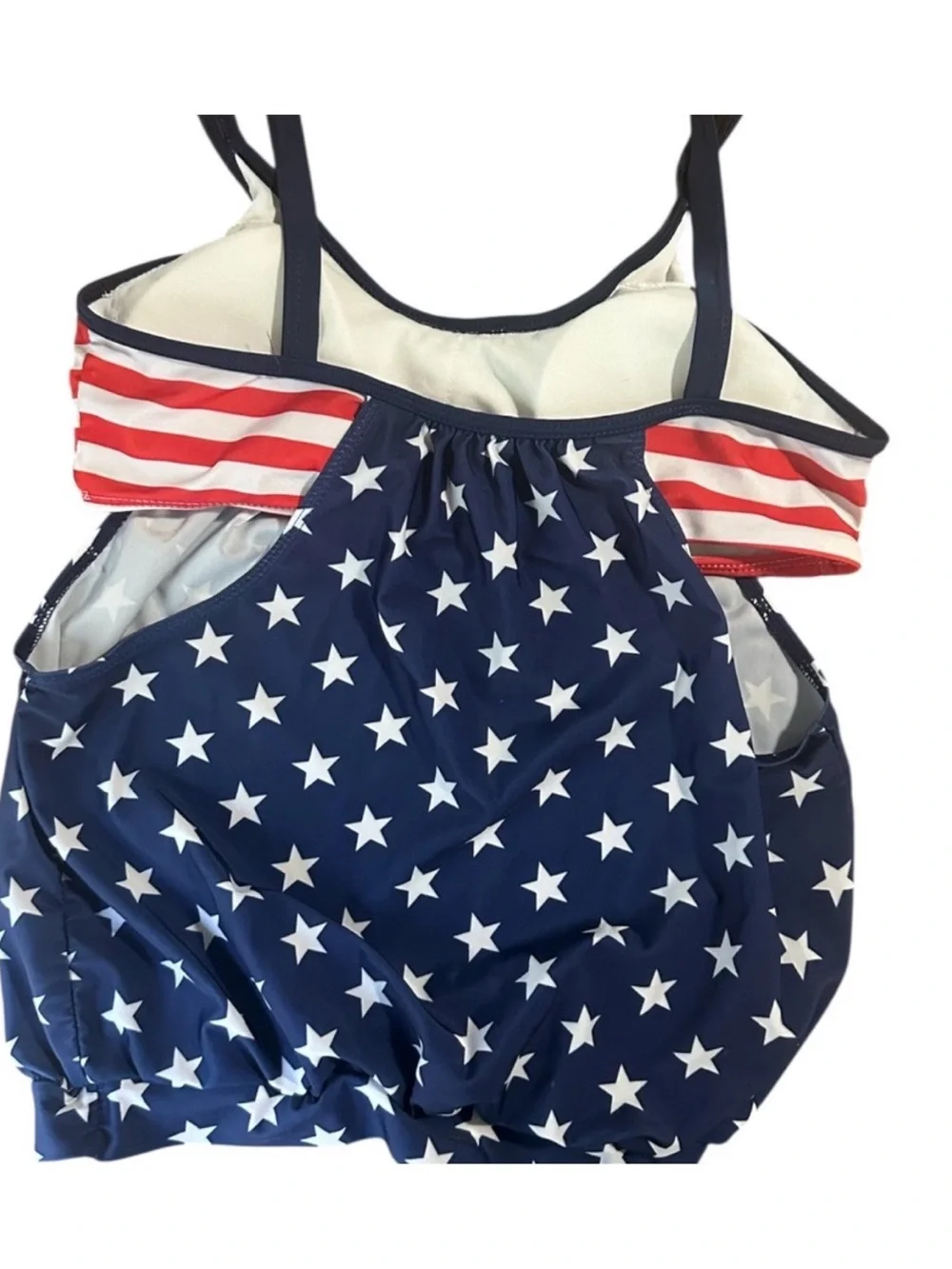 Womens Navy Star & Red Stripe Tankini Swimsuit